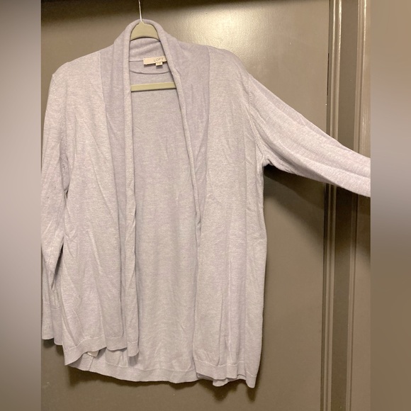 Pale purple shawl collar open sweater, Loft Medium, GUC - Picture 1 of 6